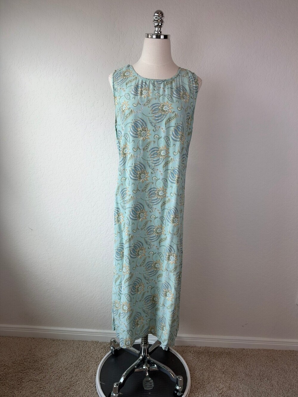 Vintage 90s Sleeveless Midi Dress Floral Whimsigoth size Large